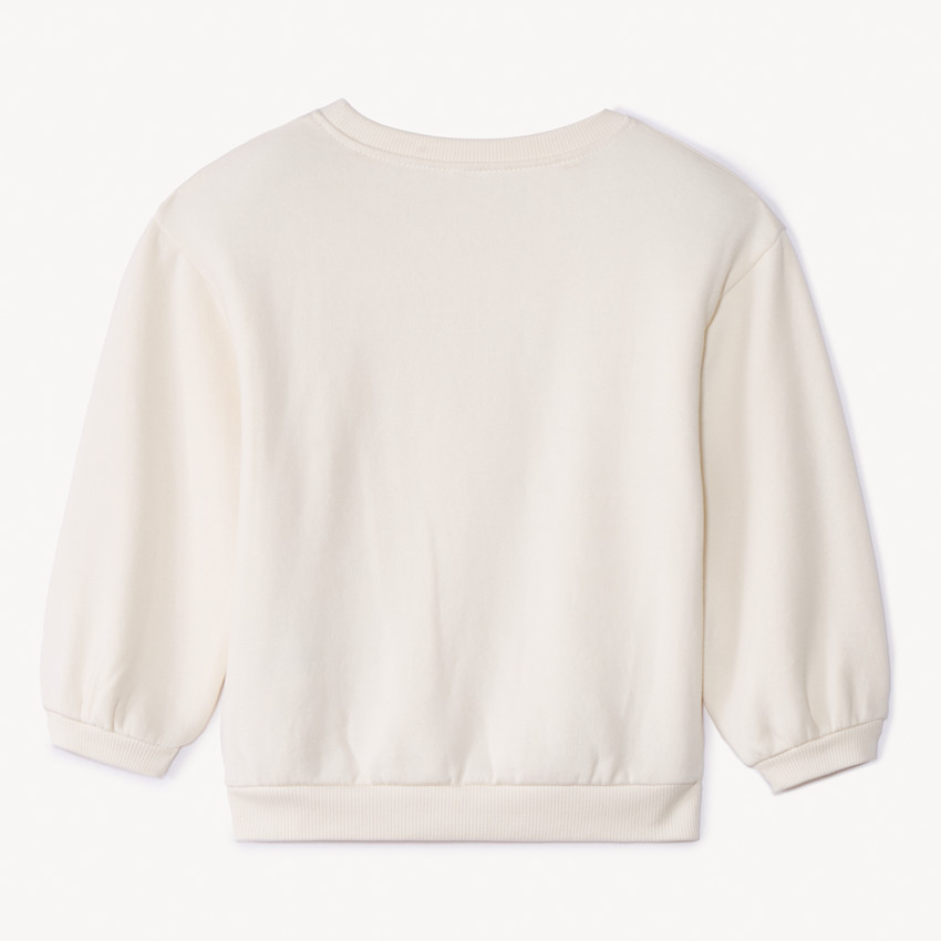 Sweatshirt in effen fleece met Love print voor babymeisje 