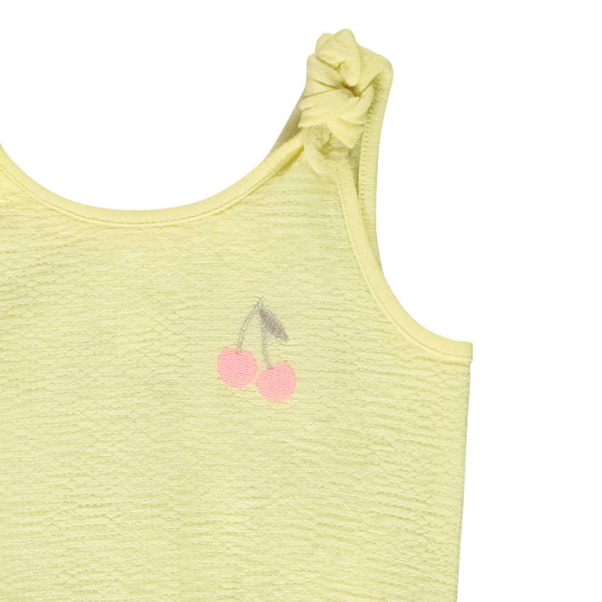 Combishort broderie cerises pour bébé fille 