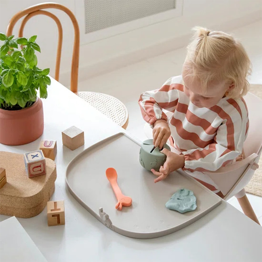 Set de table en silicone à bords hauts Elphee Bleu 