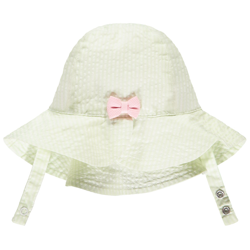 Charlotte in gestreepte seersucker met strik voor baby meisje 