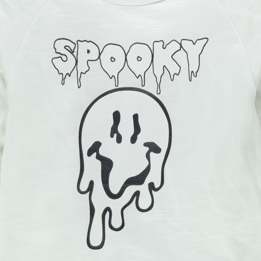 Tee-shirt manches longues Halloween avec Smiley fantôme  