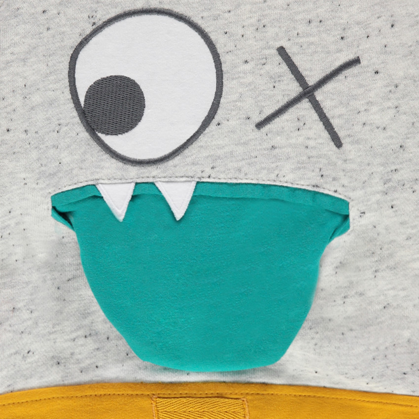 Sweat en molleton neps avec poche forme bouche 