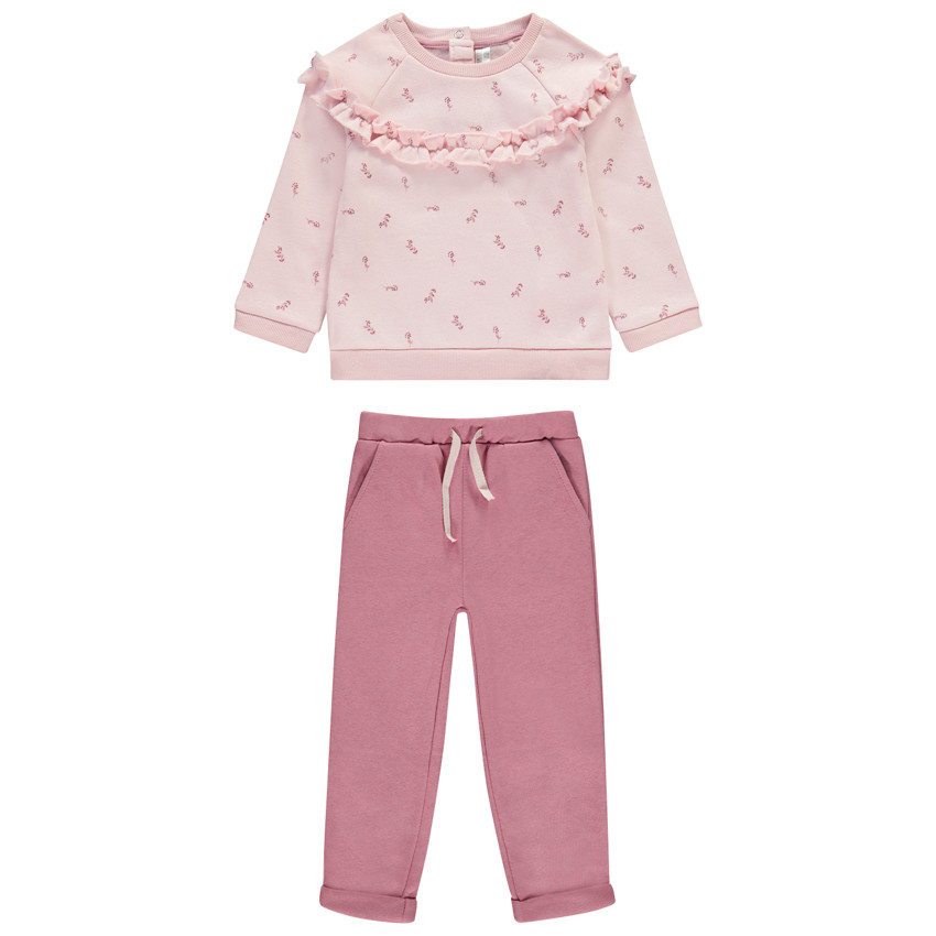 Joggingensemble met fantasie sweatshirt met volants voor meisjes 