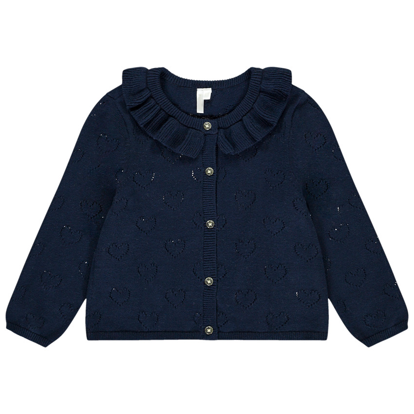 Gilet manches longues en tricot fantaisie pour bébé fille  
