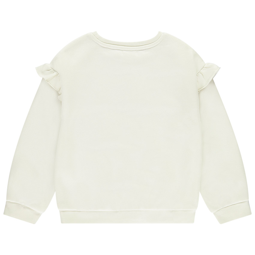 Sweat demi-oversize fantaisie avec volants fille 