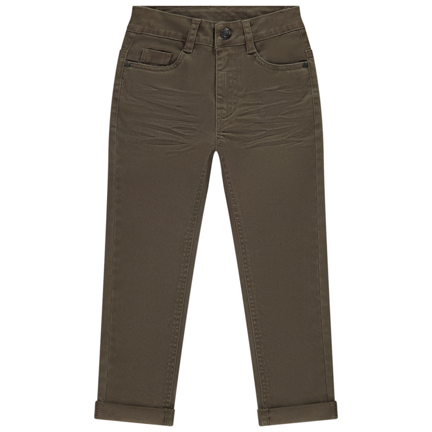Jongens twill broek met kreuk-effect 