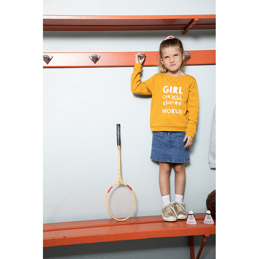 Korte rok van paperbag jeans voor meisjes 