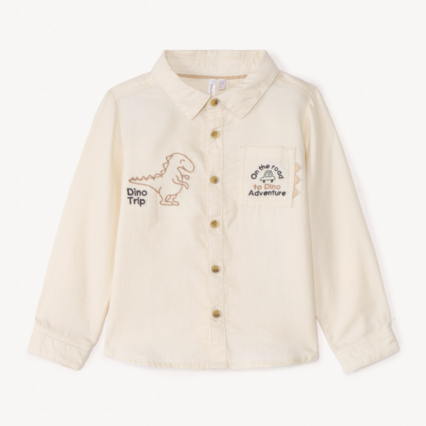 Chemise manches longues motifs dinos pour bébé garçon 
