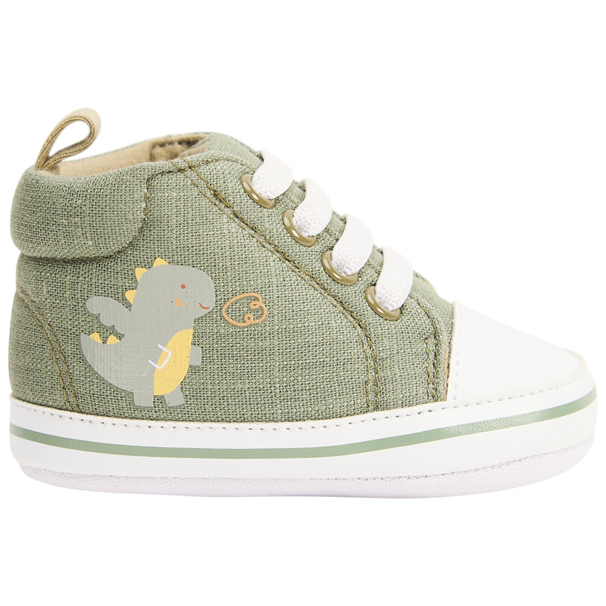 Baskets montantes en toile print dragon pour bébé garçon 