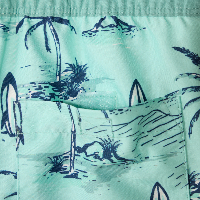 Short de bain long imprimé fantaisie garçon 