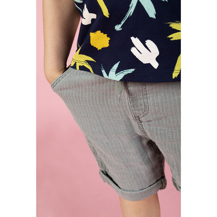 Kinder-T-shirt met korte mouwen van biokatoen voor jongens met palmboomprint 