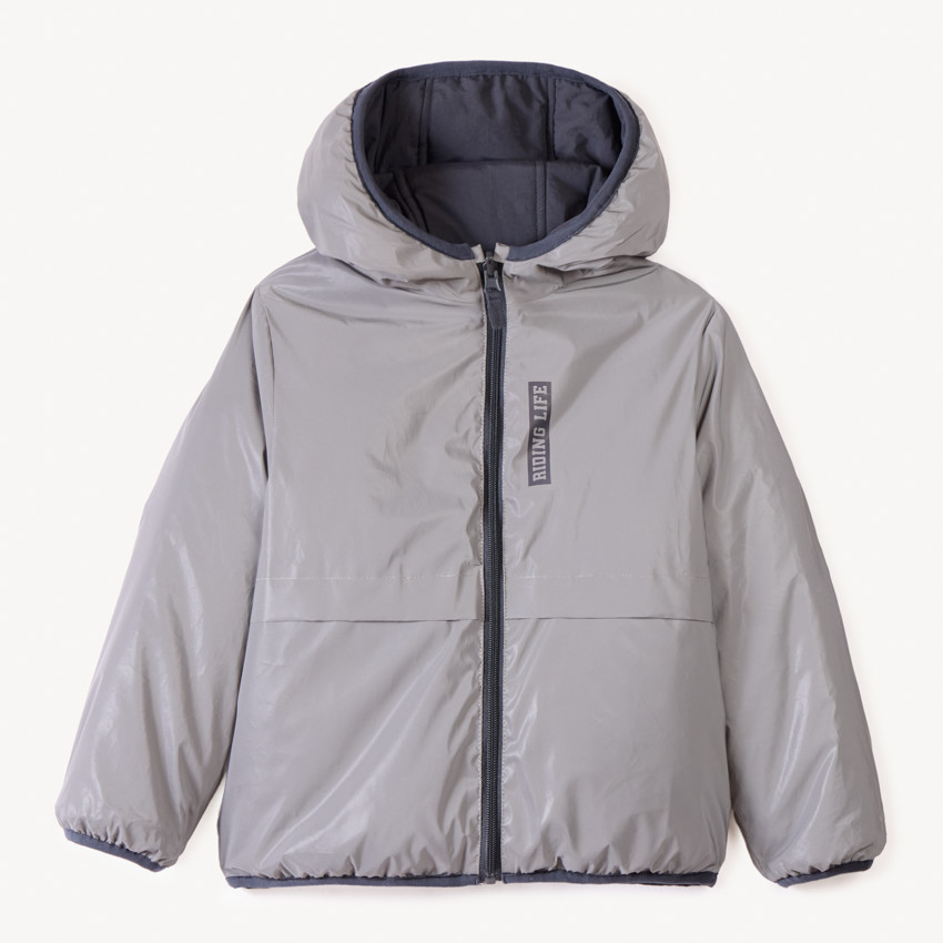 Reversibel gewatteerd reflecterend windjack voor jongens 