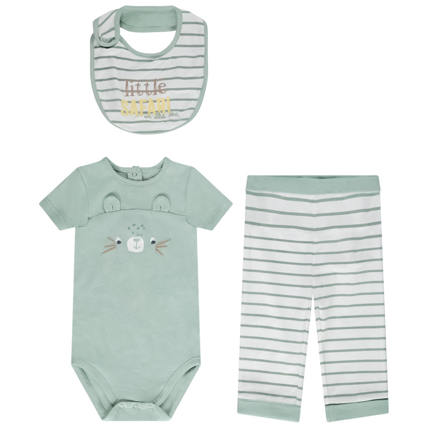 Ensemble 3 pièces en jersey pour bébé garçon 