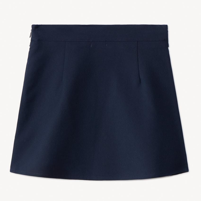 Korte canvas rok met decoratieve riem voor meisjes 