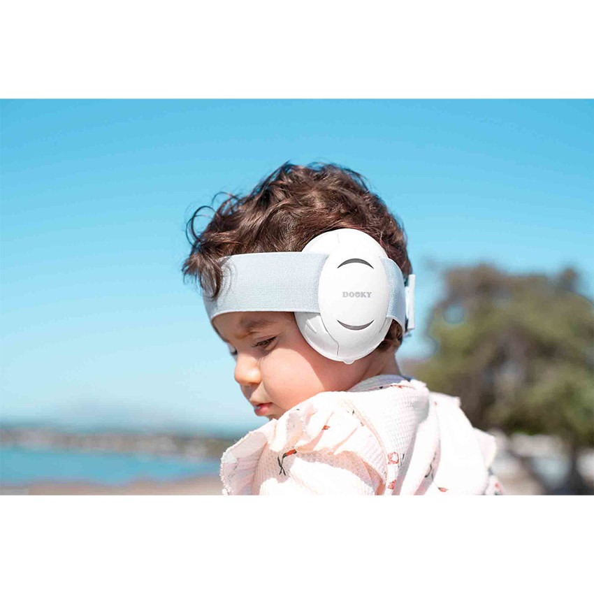 Casque anti-bruit protection auditive 2-en-1 Bébé/Junior Blanc 