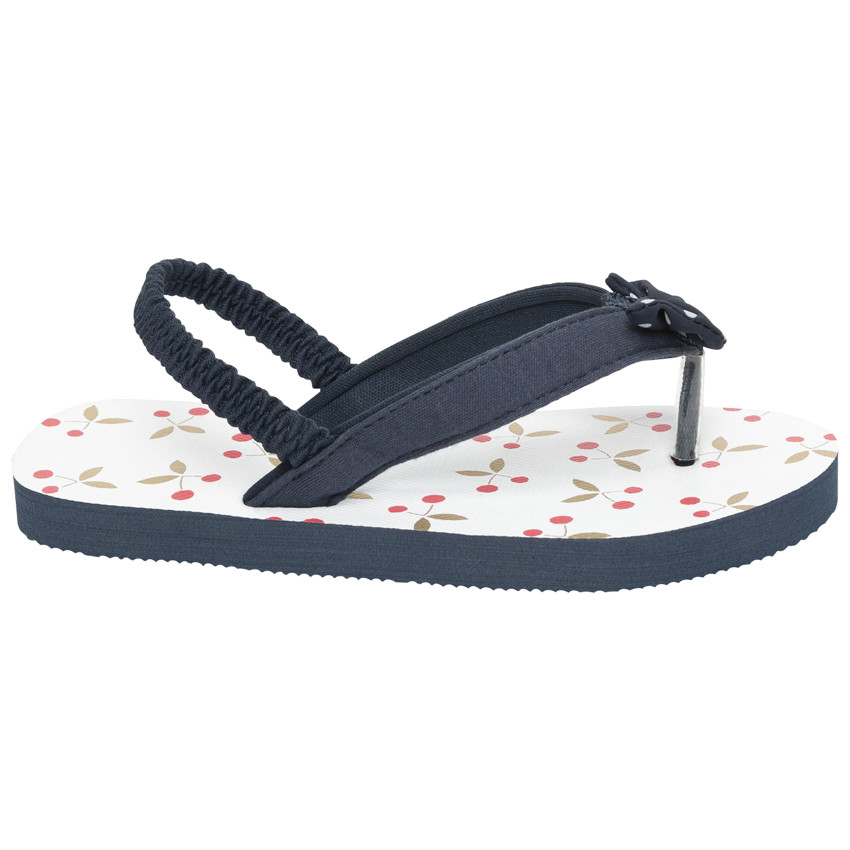 Tongs imprimées cerises pour fille avec lanière selon l'âge 
