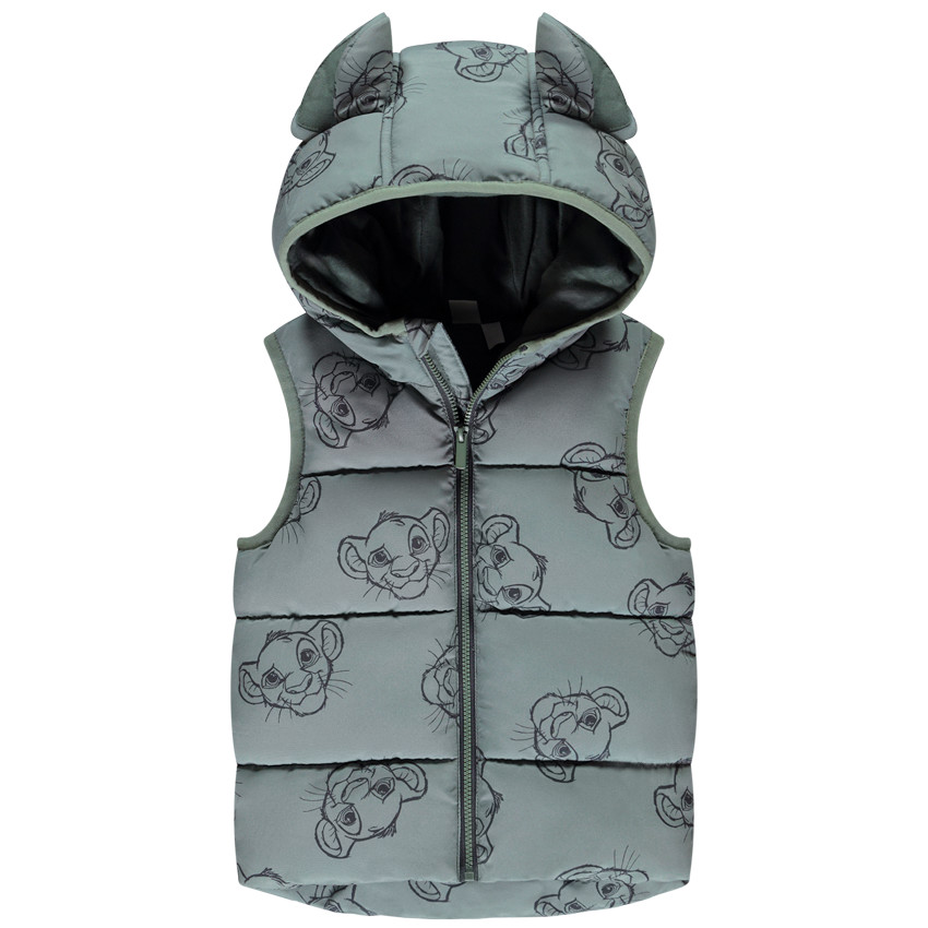 Donsjas zonder mouwen met Simba Disney-print voor baby jongen 