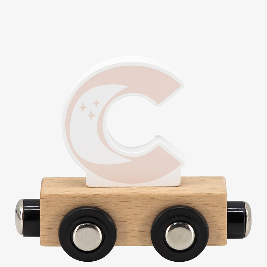 Lettre "C" en bois pour train coloré 