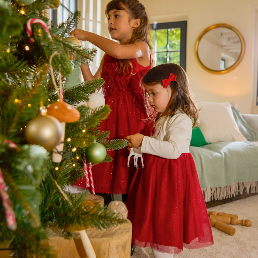 Robe de fête sans manches à froufrous pailletés pour fille 