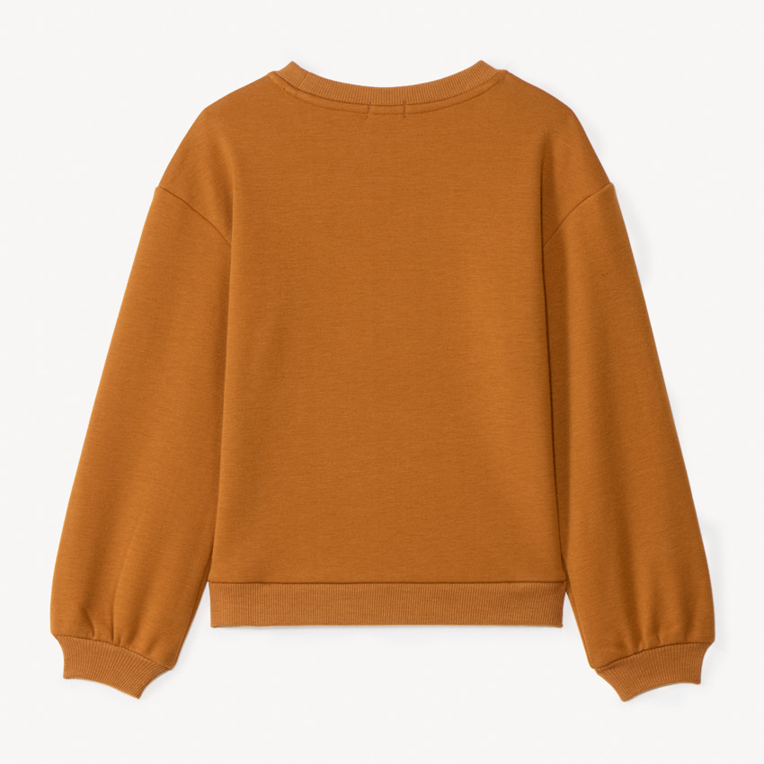 Sweat molleton oversize contrecollé velours Love pour fille 