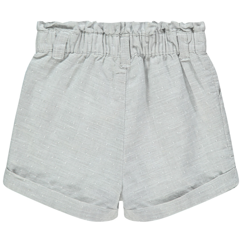 Short en coton et lin plumetis motif Smiley Baby brodé 