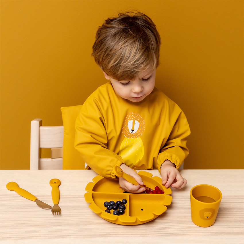 Assiette silicone avec ventouse et compartiments - Mr Lion 