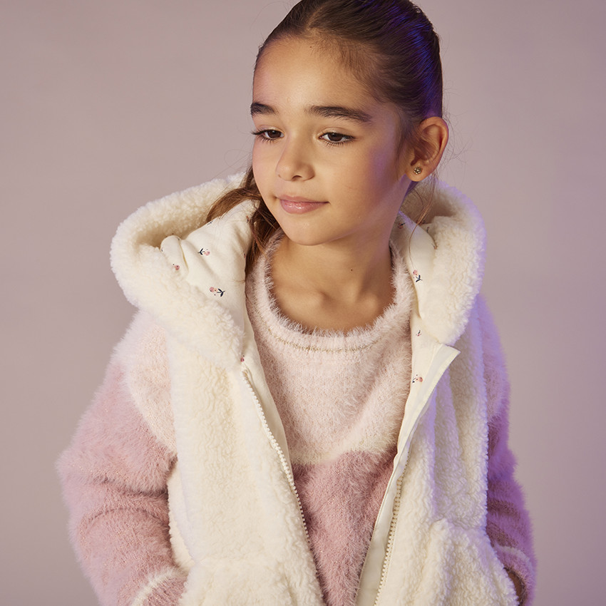 Gilet sans manches en sherpa moutonné pour fille 