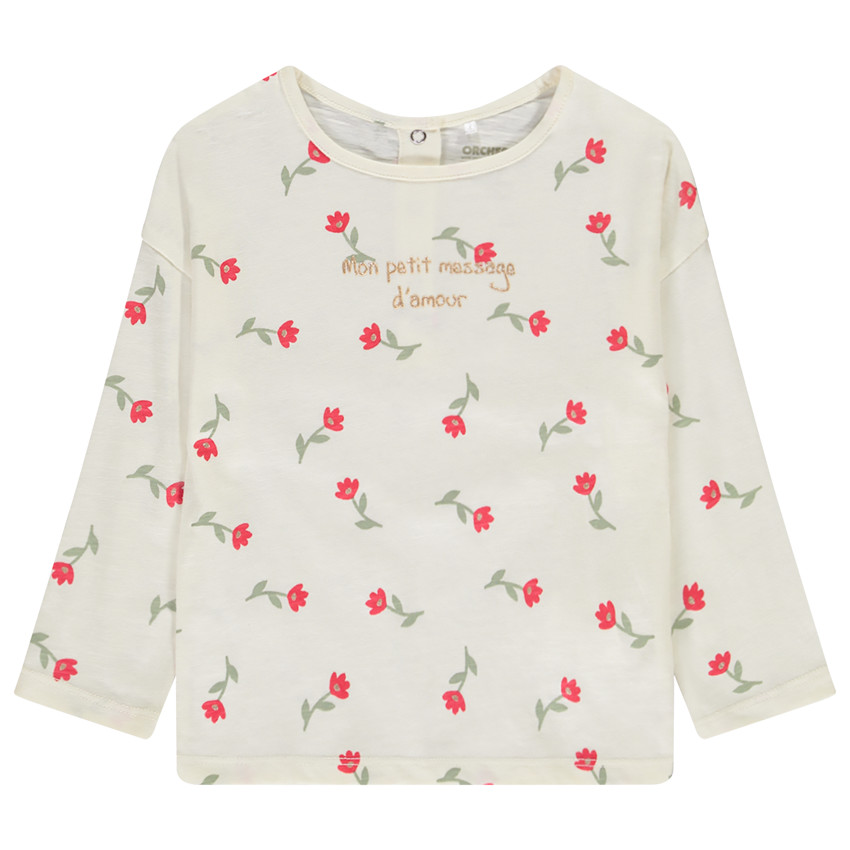 Lange mouwen oversize T-shirt met bloemenprint voor meisjes 