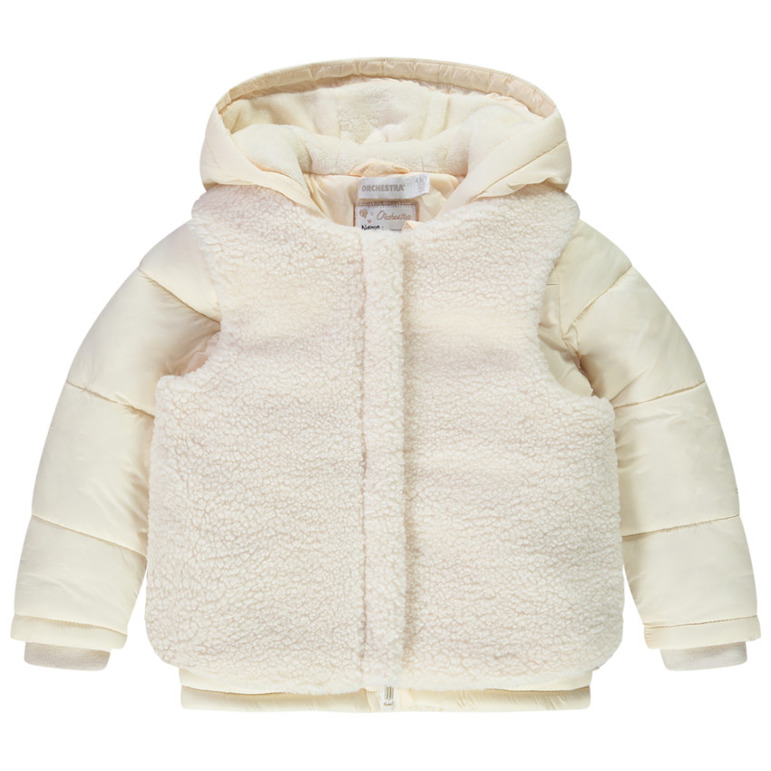 Parka 2 en 1 en fausse fourrure pour fille 