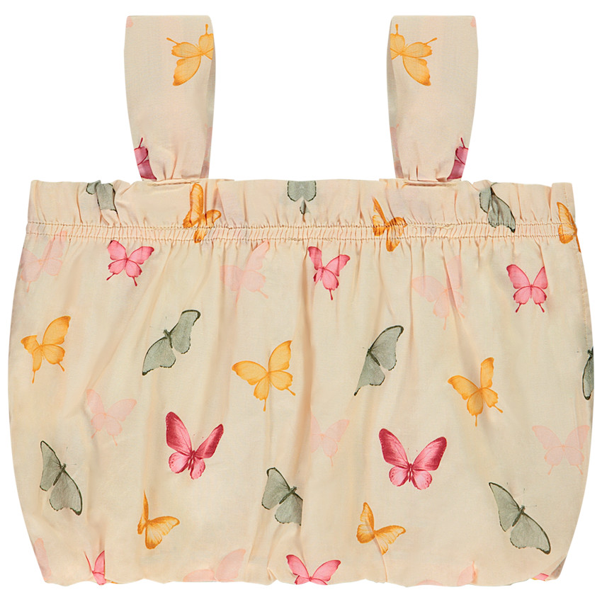 Crop top effet boule imprimé papillons pour fille 