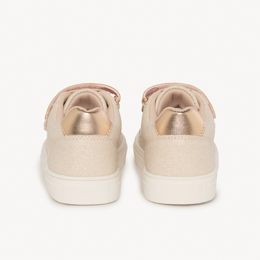 Lage sneakers met metallic effect en pailletten voor meisjes 