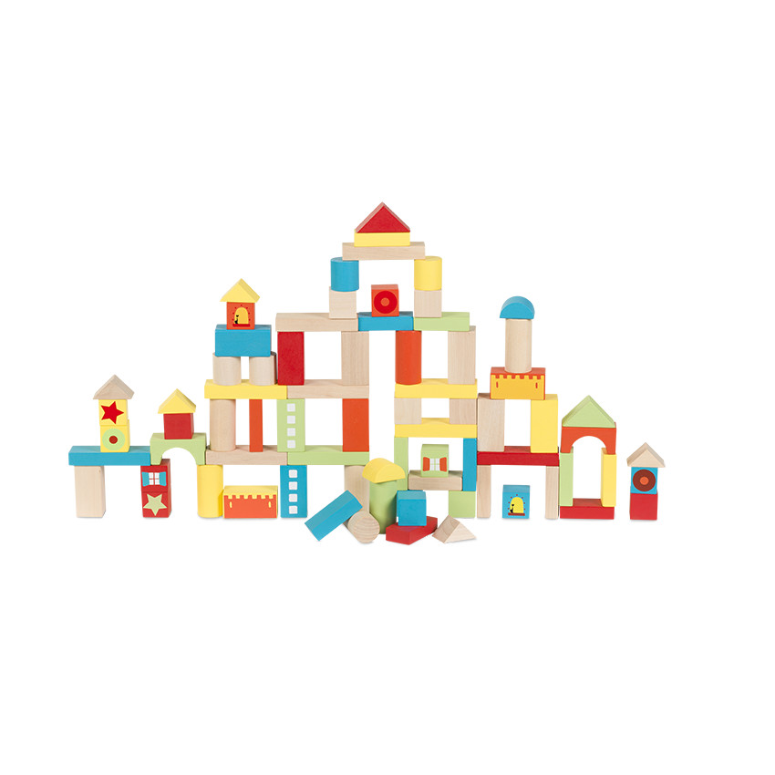 Blocs bois 100pc - Multicolore 