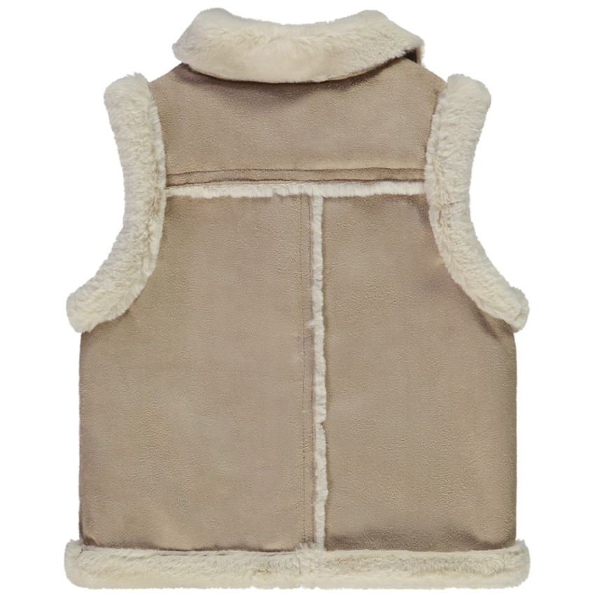 Perfecto mouwloos in suédine en sherpa voor meisjes 