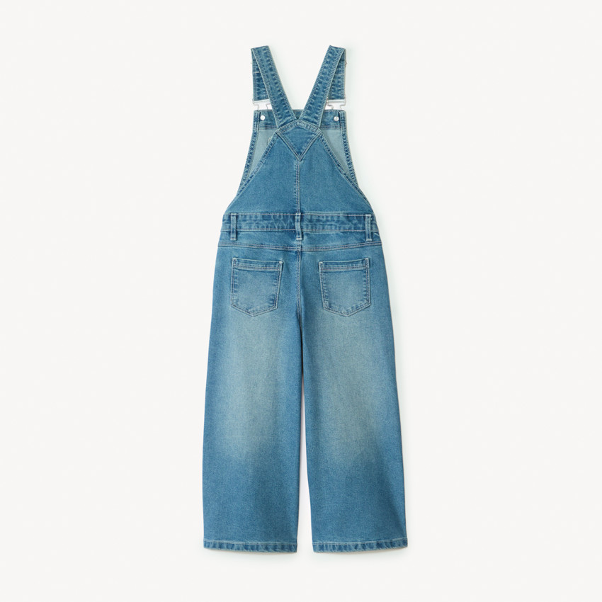 Salopette longue coupe large en jean fille 