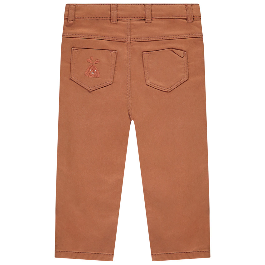 Jeans met jersey voering en geborduurd vulkaan voor baby jongen 