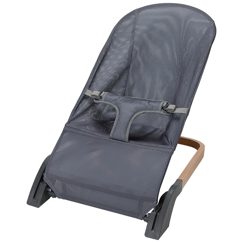 Transat Season en bois avec housse grise en mesh 