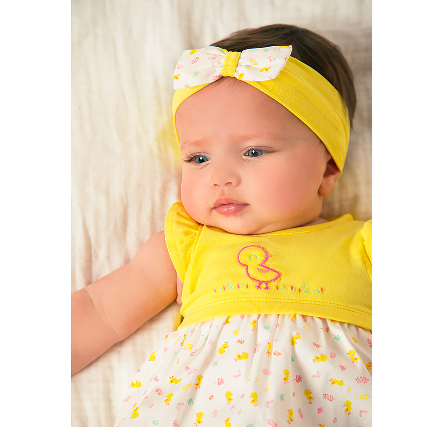 Bandeau uni en jersey avec noeud fantaisie pour bébé fille 