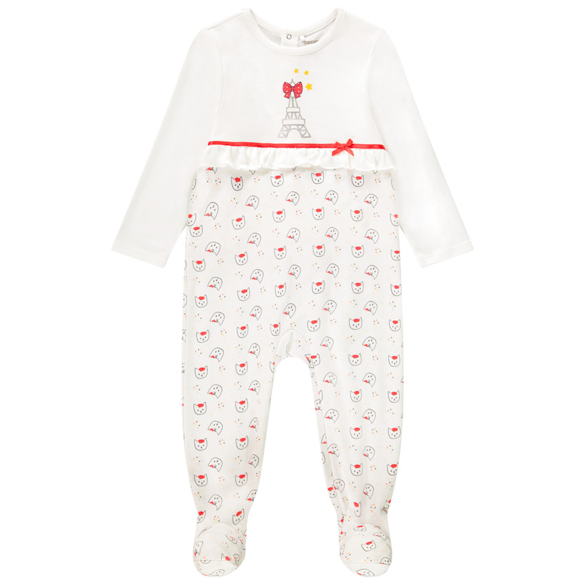Babyonesie met lange mouwen en fantasieprint voor meisjes 