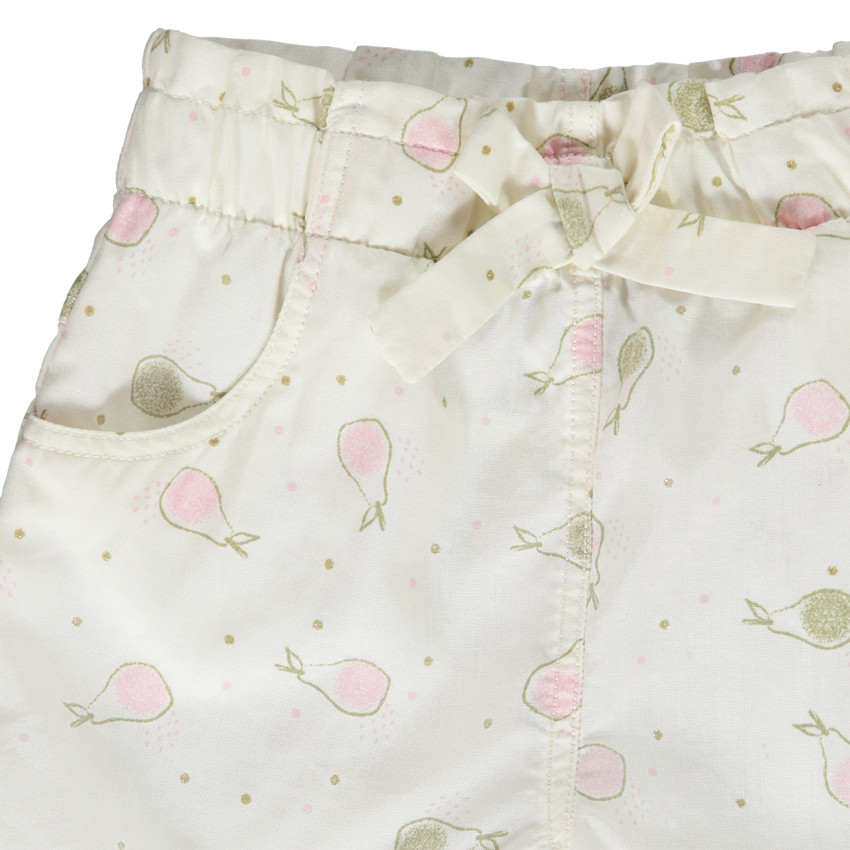 Short en lyocell imprimé poires pour bébé fille 