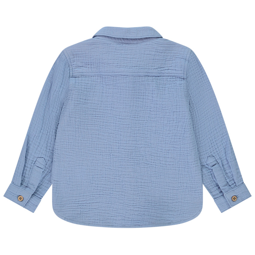 Chemise manches longues en tetra uni pour bébé garçon 