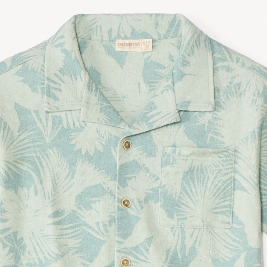Ensemble 2 pièces chemise + bermuda style hawaïen garçon 