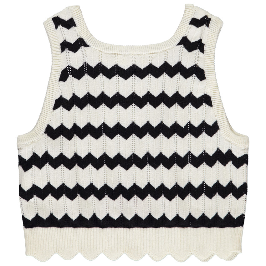 Gebreid fantasie mouwloos topje voor meisjes 