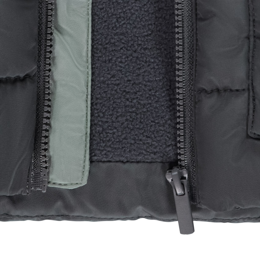 Donsjas met afneembare kap en colour block effect voor baby jongen 