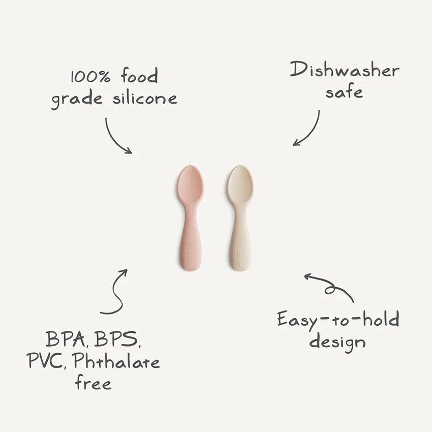 Set van 2 start lepels 12m+ Cambridge Blue/Shifting Sand 