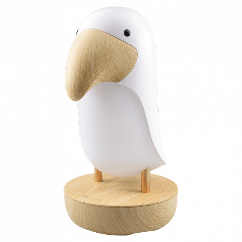 Veilleuse LED Toucan avec enceinte Bluetooth Blanc 