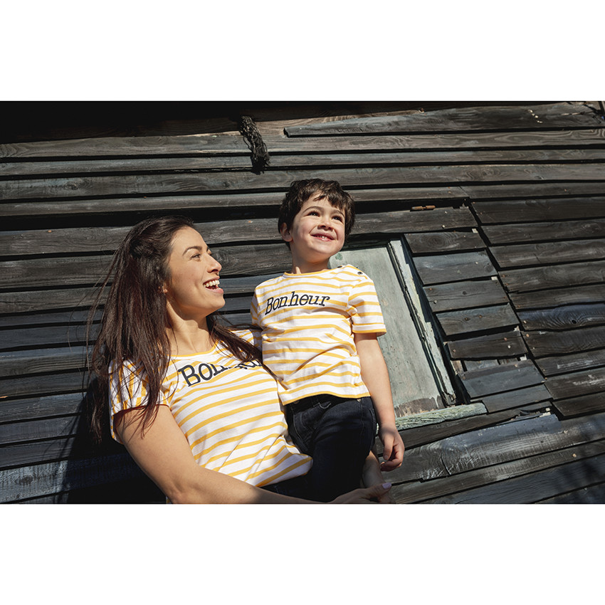 T-shirt marinière à manches courtes de grossesse 