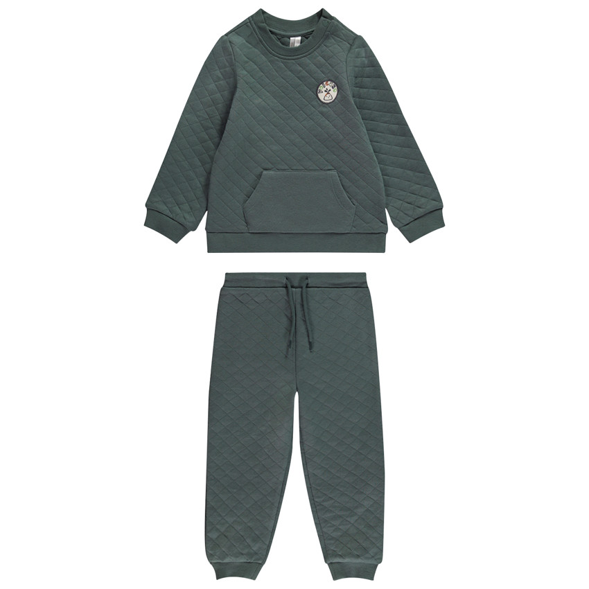 Ensemble jogging + sweat matelassé fantaisie pour bébé garçon 