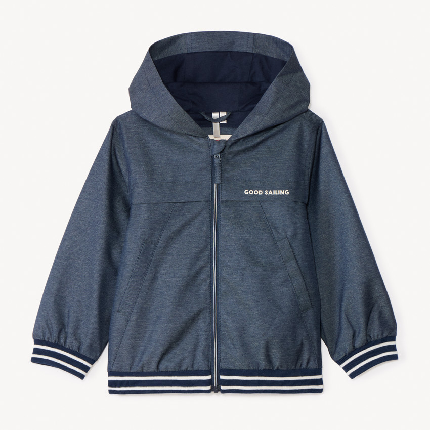 Parka van stof met capuchon voor jongen 