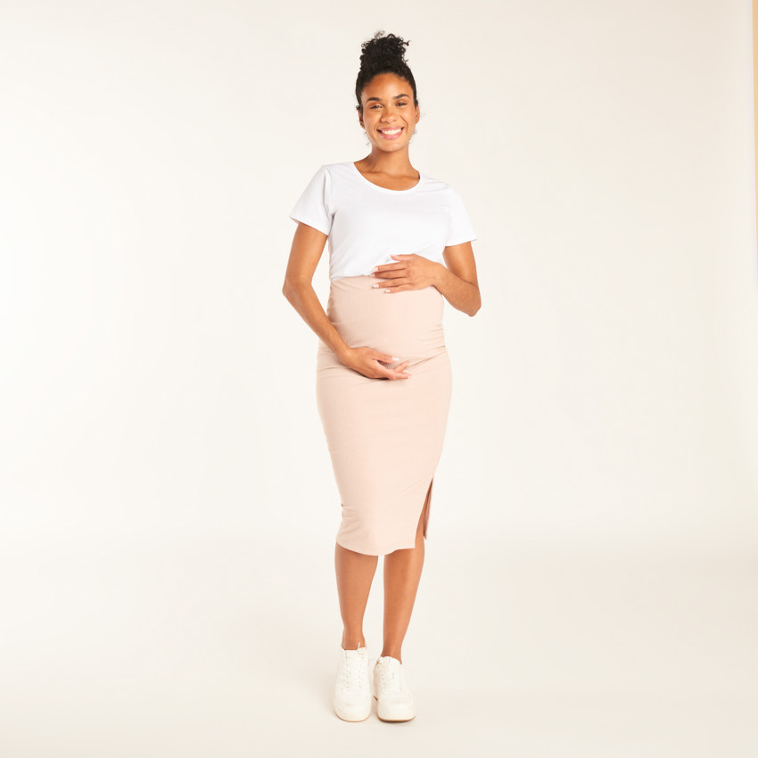 Langere, aansluitende jurk in effen kleur voor dames 