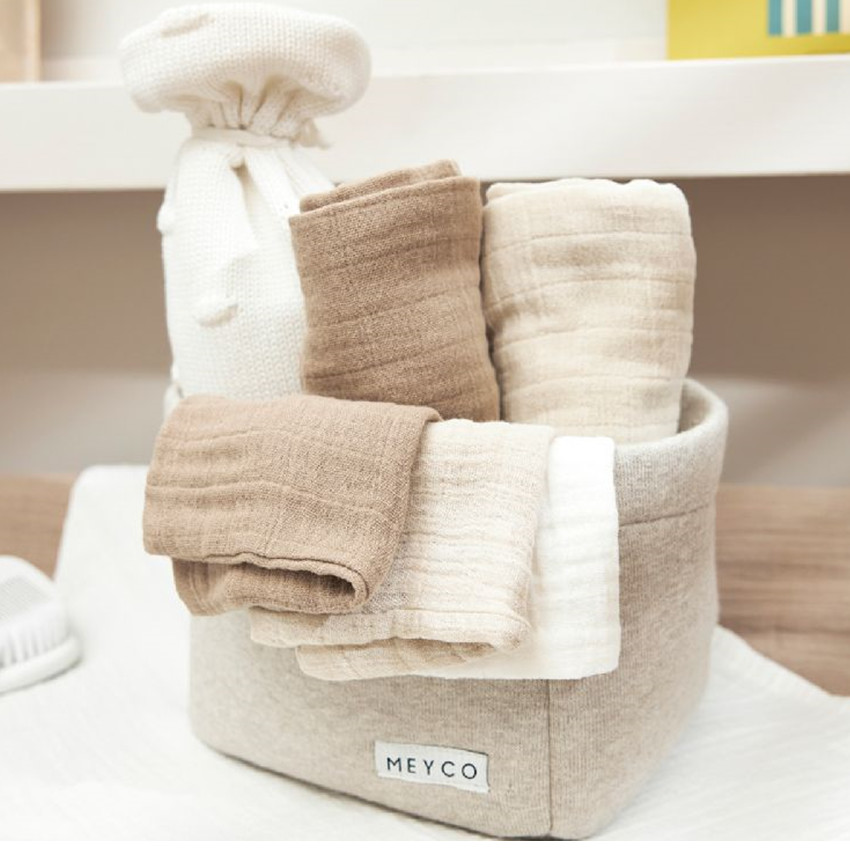 Lot de 3 langes en mousseline - Offwhite/Soft Sand/Taupe - 20x17 cm - 70x70 cm 